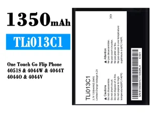 互換 バッテリー TLi013C1 対応 Alcatel One Touch Go Flip Phone 4051S/4044W/4044T/4044O/4044V