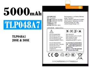 互換 バッテリー TLP048A7 TLP048A1 対応 Alcatel 20SE/30SE