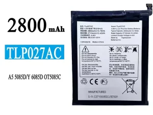 互換 バッテリー TLP027AC 対応 Alcatel A5 5085D/Y 6085D OT5085C