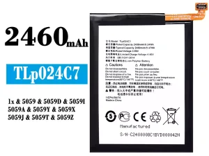 互換 バッテリー TLP024C1 対応 Alcatel 1x
