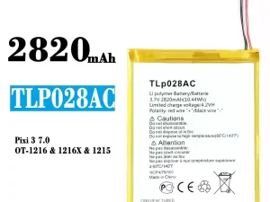 互換 バッテリー TLp028AC 対応 Alcatel Pixi 3 7.0