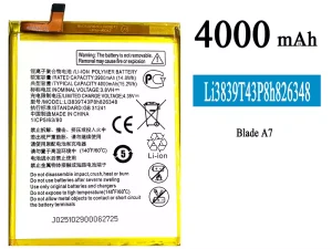 互換 バッテリー Li3839T43P8h826348 対応 ZTE Blade A7