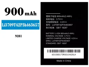 互換 バッテリー Li3709T42P3h463657 対応 ZTE N281