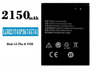 互換 バッテリー Li3821T43P3h745741 対応 ZTE Blade L5 Plus