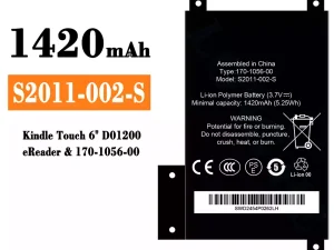 互換 バッテリー S2011-002-S 対応 Amazon Kindle touch 6" D01200 eReader/170-1056-00
