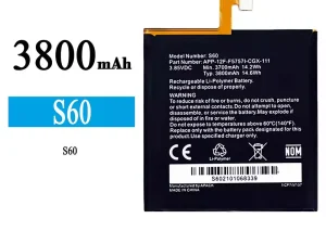 互換 バッテリー S60 対応 CAT