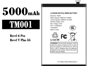互換 バッテリー TM001 対応 T-Mobile Revvl 6 Pro/Revvl V Plus 5G