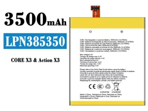 互換 バッテリー LPN385350 対応 CROSSCALL CORE X3/Action X3