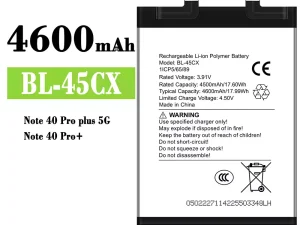 互換 バッテリー BL-45CX 対応 infinix Note 40 Pro plus 5G
