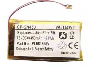 互換 ヘッドフォン バッテリー 対応 Jabra AHB651935HPJ