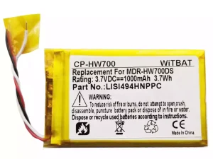 互換 ヘッドフォン バッテリー 対応 Sony Walkman NWZ-A15,NWZ-A16,NWZ-A17,MDR-HW700DS