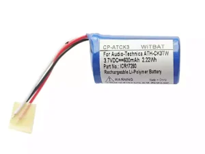 互換 ヘッドフォン バッテリー 対応 Audio-Technica ATH-CK3TW 充電ケース,ICR17280